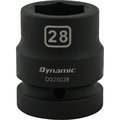 Dynamic Tools 28MM X 1" Drive, 6 Point Standard Length, Impact Socket D025028